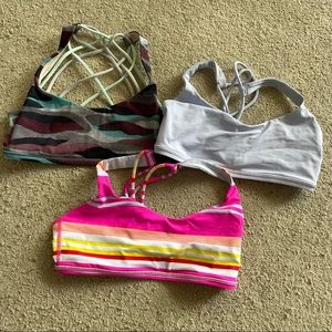 3 lululemon sports bras